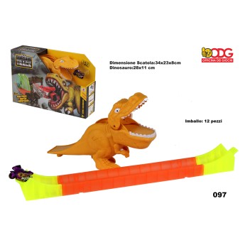 PISTA DINOSAURO CON MOTO RETROCARICA 45 CM