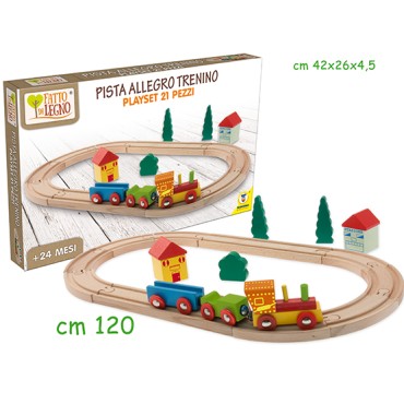 PISTA TRENO LEGNO 21 PZ CM 120