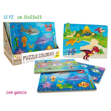 GIOCO PUZZLE LEGNO 12 MODELLI CM 31X23