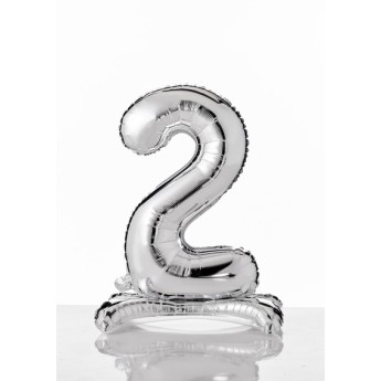 PALLONE FOIL AUTOPORTANTE 70 CM SILVER ANNI 2