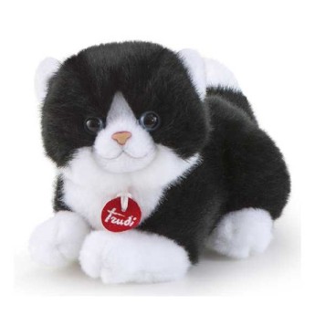 PELUCHE TRUDINO GATTO BIANCO NERO CM 15