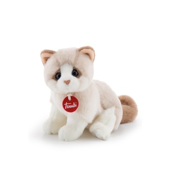 PELUCHE GATTO BRAD BIANCO BEIGE CM 24