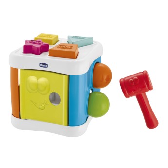 GIOCO CHICCO 2 IN 1 CUBO INCASTRA E MARTELLA